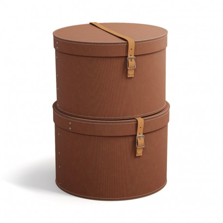 Hoiukarpide komplekt 2tk ümmargused Rut Bigso Box, Canvas Paper Laminate Sienna R12