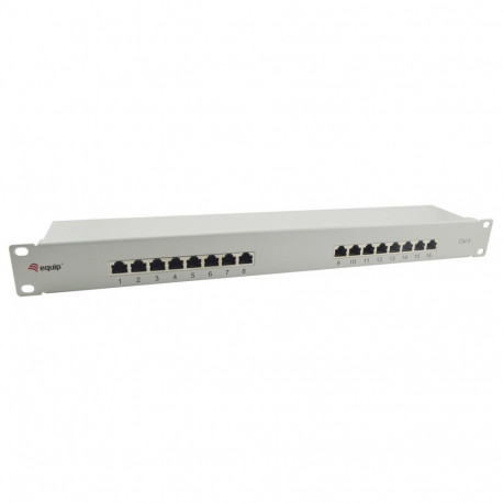 Equip 16-Port Cat.6 Shielded Patch Panel, Light Grey