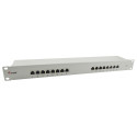 Equip varjestatud patch-paneel 16-Port Cat.6, helehall