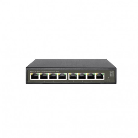 LevelOne Hilbert 8-Port Gigabit PoE Smart Lite Switch, 802.3at/af PoE, 8 PoE Outputs, 112.8W PoE Pow