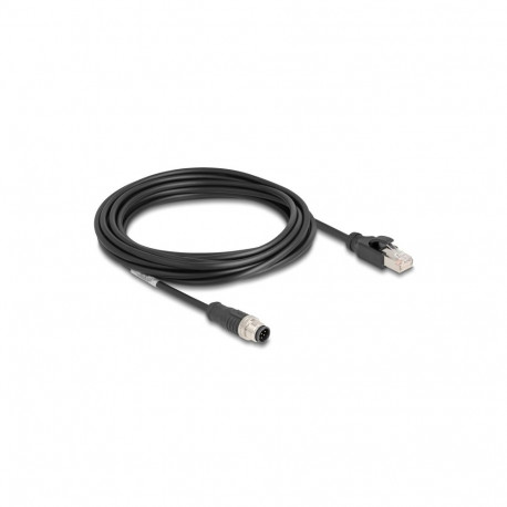 DeLOCK kaabel M12 A-coded 8 pin isane - RJ45 isane PVC 5m
