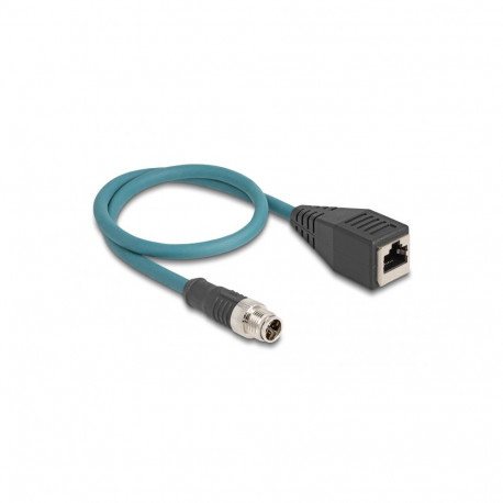 DeLOCK adapterkaabel M12 X-coded 8 pin isane–RJ45 emane 50cm