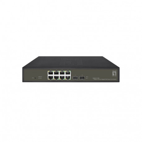 LevelOne lüliti Hilbert 10-pordiline gigabit PoE smart lite, 8 PoE väljundit, 2 x gigabit SFP, 802.3