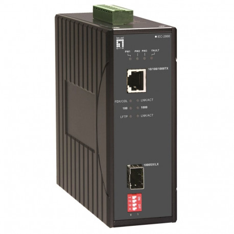 LevelOne meediakonverter RJ45 to SFP Gigabit tööstuslik, -40°C to 75°C