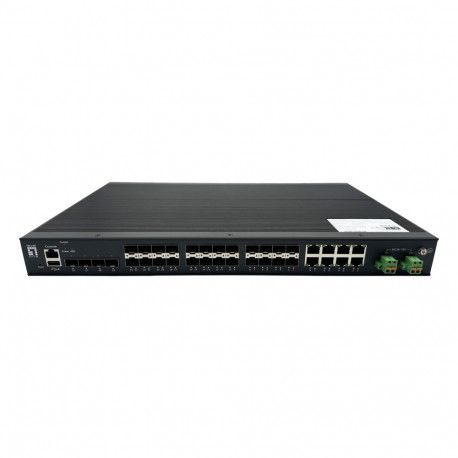 LevelOne 28-Port L2 Plus Managed Gigabit Fiber Industrial Switch, 4x 1.25/2.5GbE SFP, 16x 1.25GbE SF