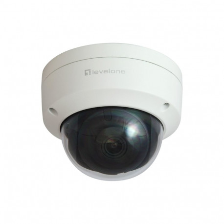 LevelOne GEMINI Fixed Dome IP Network Camera, 4-Megapixel, H.265, 802.3af PoE, IR LEDs, Indoor/Outdo