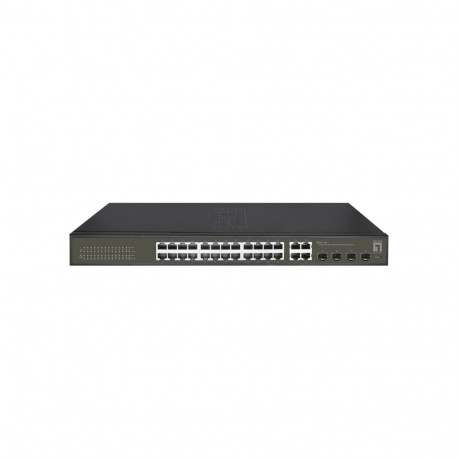 LevelOne Hilbert 28-Port Gigabit Smart Lite Switch, 24 x Gigabit RJ45, 4 x Gigabit SFP/RJ45 Combo