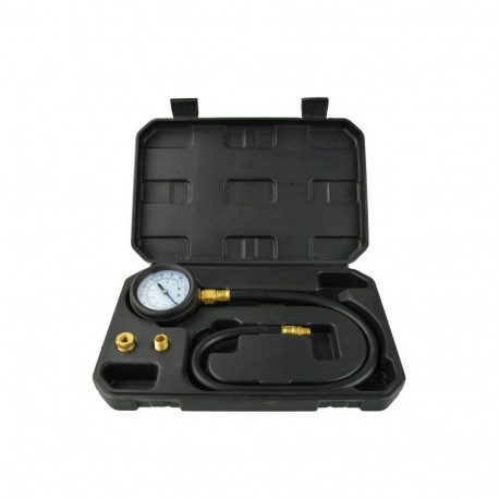Geko G02505 Mootoriõli rõhumõõtur, 75mm, 0-7bar, 0-100PSI, 3 adapterit, voolik, kohver
