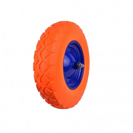 Ratiņriteņa PU oranžs 4.00-8, zils metāla disks, G71024, GEKO