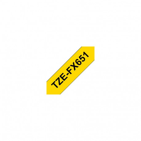 Brother | TZe-FX651 Flexible ID Laminated Tape | Black on Yellow | TZe | 8 m | 2.4 cm