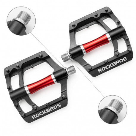 Rockbros 2020-12CBK Platform Aluminum Bicycle Pedals - Black