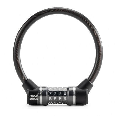 Rockbros 87639-4 bicycle lock with code and steel cable - black