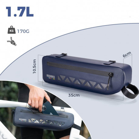 Rockbros AS-140 ROAD TO SKY waterproof frame bag 1.7 l - blue