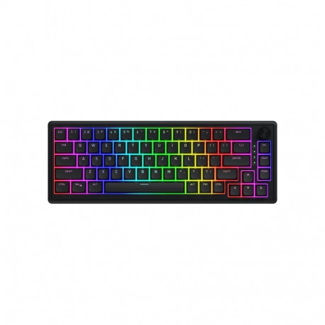 HATOR klaviatuur Skyfall 65 mehaaniline juhtmega USB-C Aurum Sterling 70M clicks RGB 790g, must