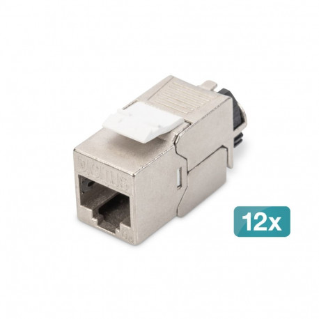 Digitus keystone-moodulid CAT 6A varjestatud intelligentse kaablikorraldajaga, 12 tk.