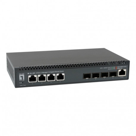 LevelOne lüliti 8-port L3-haldatav 10-Gigabit, 4 x 1G/2.5G/5G/10G RJ45, 4 x 1G/2.5G/10G SFP+ uplinki