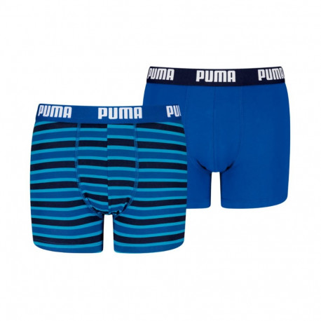 Bokserki dla dzieci Puma Everyday Striped 2 pak niebiesko-czarne 938970 04 140cm