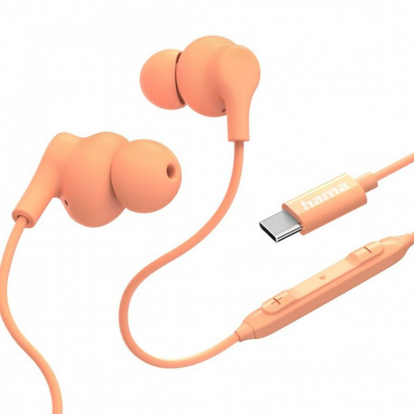 Kõrvasisesed kõrvaklapid Curly USB-C, oranž