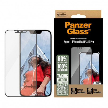 Kaitseklaas PanzerGlass iPhone 13/13 Pro/14/16e/17e UWF aplik.