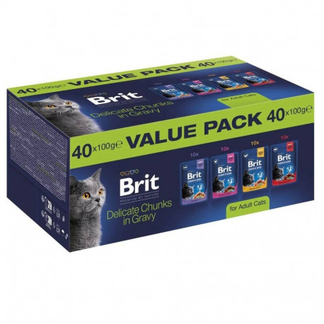 BRIT märg kassitoit Premium by Nature täiskasvanutele säästupakk, 40x100g