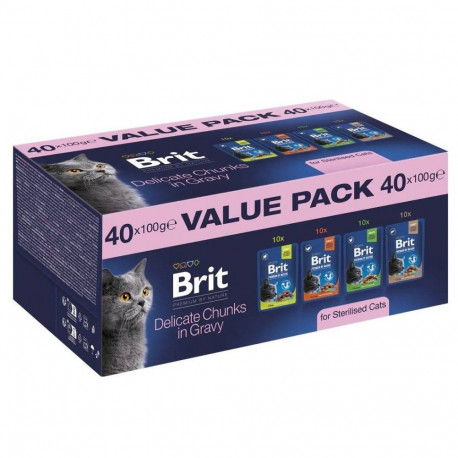 BRIT Premium by Nature Value pack Sterilised Box - wet cat food - 40x100g