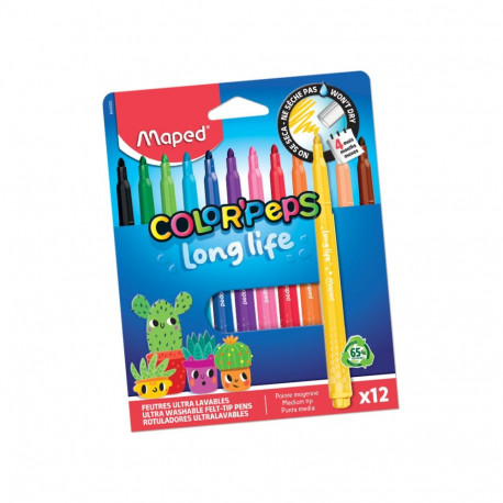 Viltpliiatsid Color Peps Long Life 2 12värvi, Maped