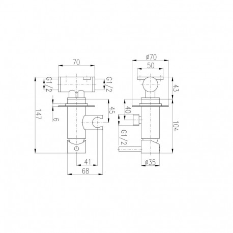 BUILT-IN BIDET MIXCONC BODY DSE843/1Z
