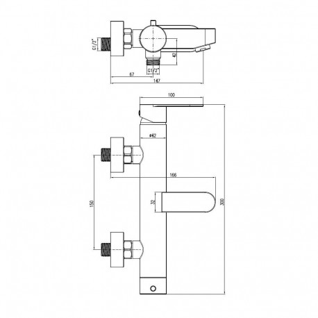 BATH MIXER RIO BRUSHED NICKEL DOMOLETTI