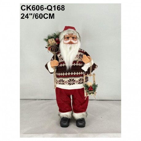 DECORATION SANTA CLAUS W SWEATER H60CM