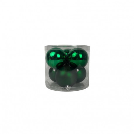 Plastikust rohelised jõulukuulid D8cm 6pcs