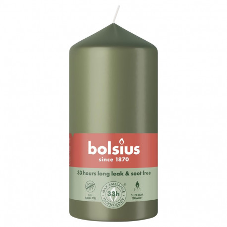 CANDLE PILLAR OLIVE H12CM/D5.8CM