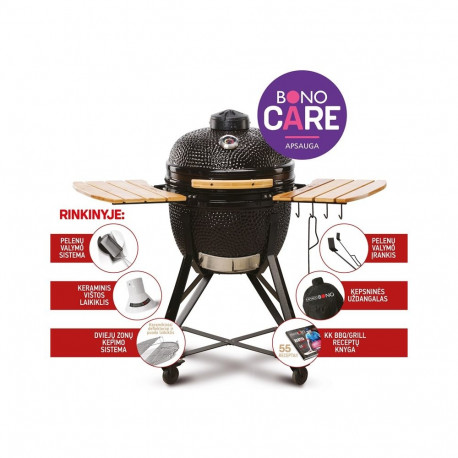 Kamado Bono Media Ceramic Grill 20″ Kamado barbecue/grill Cart Charcoal (fuel) Black