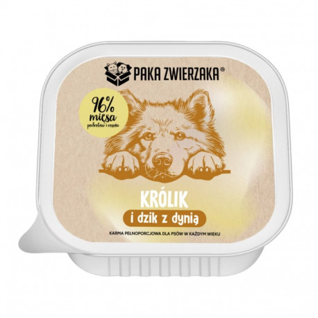 PAKA ZWIERZAKA Rabbit and boar with pumpkin - wet dog food - 150g