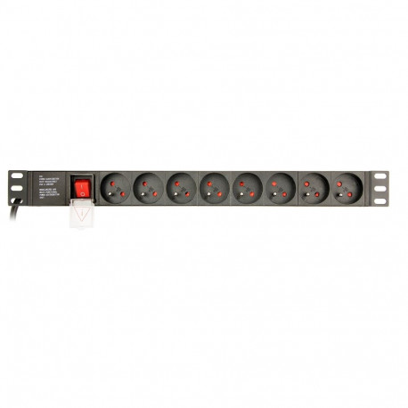 EnerGenie racki toitejaotur EG-PDU-014-F 8 FR-pesa 1U 16A Schuko-pistik 3m, must