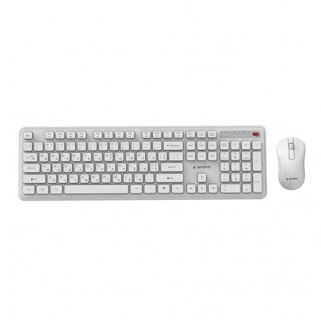 Gembird traadita lauakomplekt KBS-WPS-01 slim pro business RU-klahvistik, valge