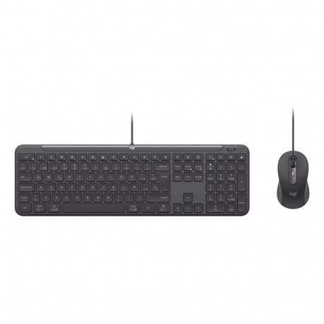 Logitech 920-013343 keyboard Mouse included Home/Office USB QWERTZ German Graphite