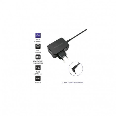 Power Adapter - Qoltec 51032 45W AC-to-DC for Asus Black