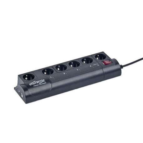 EnerGenie EG-PMS2 surge protector Black 6 AC outlet(s) 220 – 230