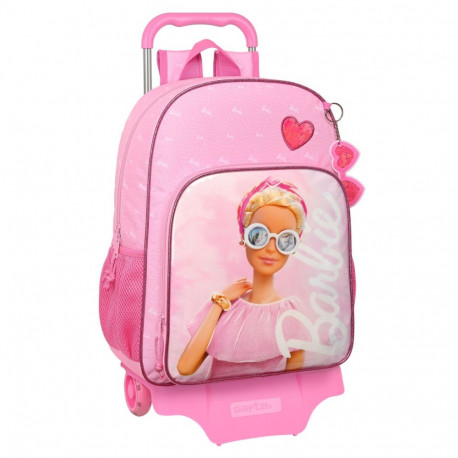 Ratastega koolikott Barbie Girl Roosa 33 x 42 x 14 cm