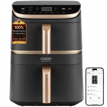 Cosori õhufritüür Turbo Tower Pro Smart Single 10.8L iseseisev 2630W, must, kuldne