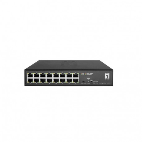 LevelOne lüliti Hilbert 10” 16-port nutikas kerge, 16 x Gigabit RJ45 (10/100/1000)