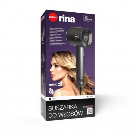 Health & Personal Care - ELDOM HT280 Hair Dryer 1650 W, 4 Heating Levels, Cool Shot Gray