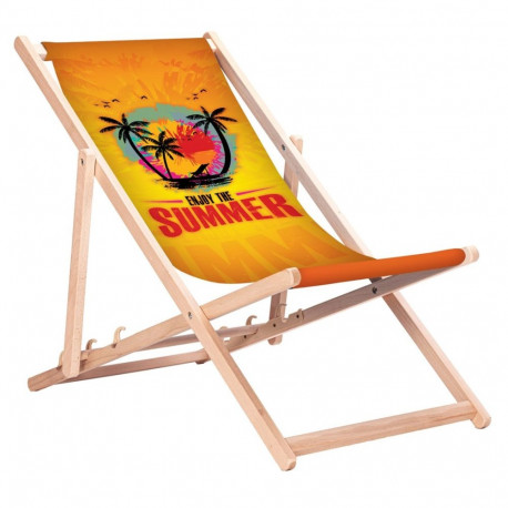 Outdoor Furniture - GreenBlue GB183 Beech Deck Chair 110 kg Capacity, Adjustable Backrest