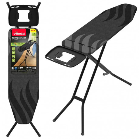 Ironing Board - Vileda Total Reflect Ultimate M, Adjustable Height 75-96 cm, 1200 x 380 mm, Black