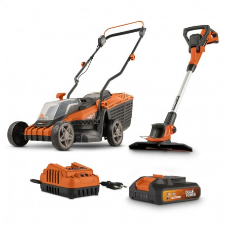 Powerplus POWDPG75567 akutoitega aiatööriistade komplekt muruniiduk ja trimmer 20V akuga 25-65mm kun