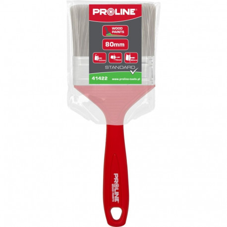 Pędzel płaski standard 80mm,rączka plastik,do drew.,proline