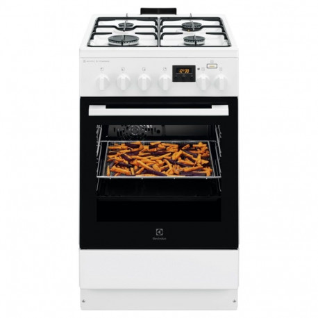 Electrolux pliit 600 Series SteamBake 58L elektriahi gaasiplaadiga, valge