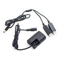 Caruba Canon LP E6 Full Decoding Dummy Batterij + 5V 2A Dubbele USB kabel