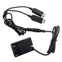 Caruba Canon LP E6 Full Decoding Dummy Batterij + 5V 2A Dubbele USB kabel