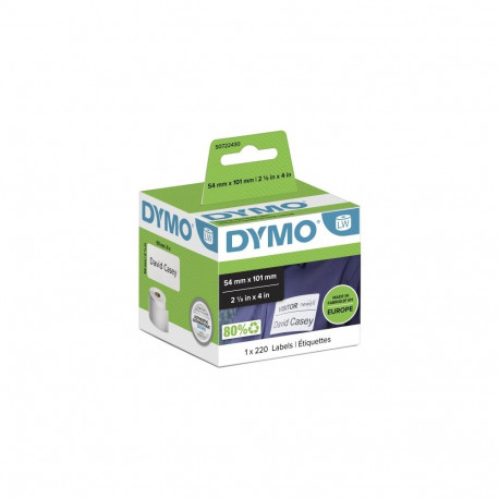 Dymo 99014 (S0722430) Label Roll Black on White, 54mm x 101mm, 220 Labels